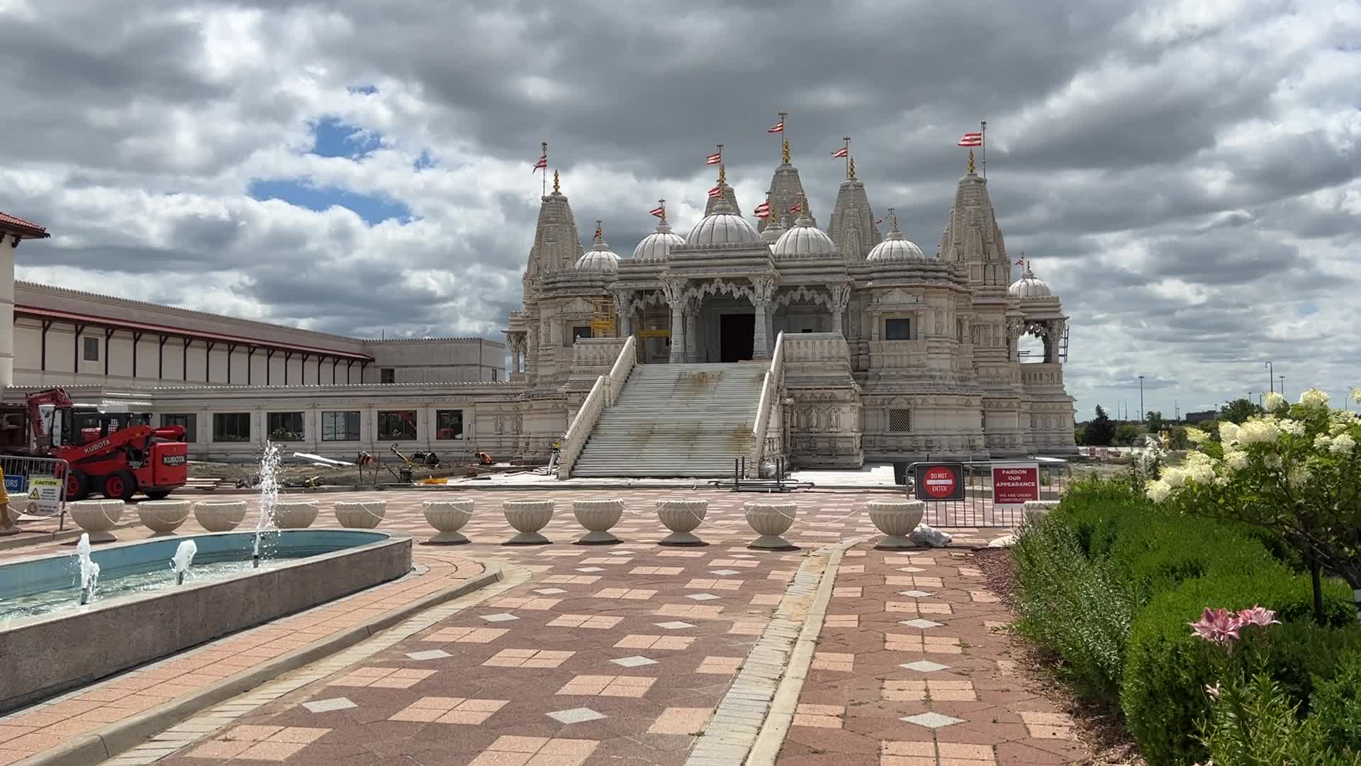 Restoration of the exterior of the BAPS Swaminarayan Mandir in Toronto