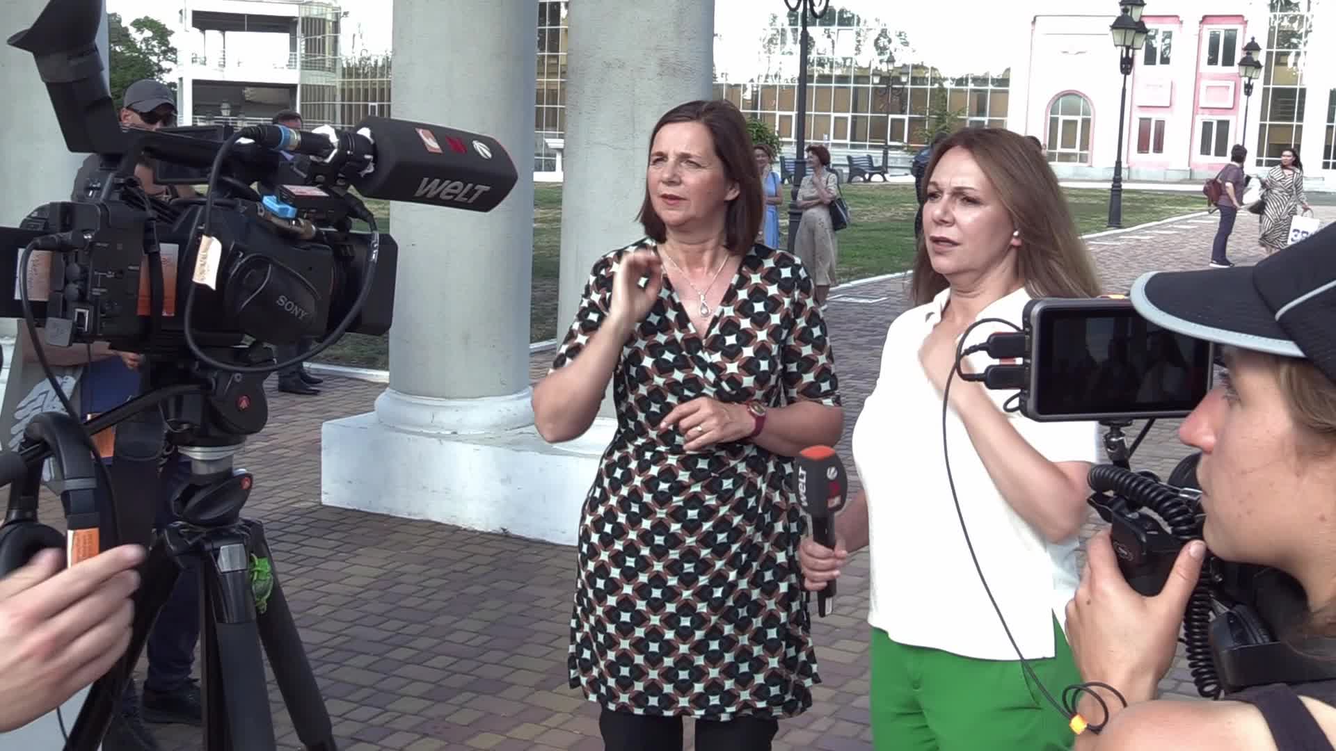 Vice President of the German Bundestag Katrin Goering-Eckardt visits in Odesa, amid Russia's invasion of Ukraine