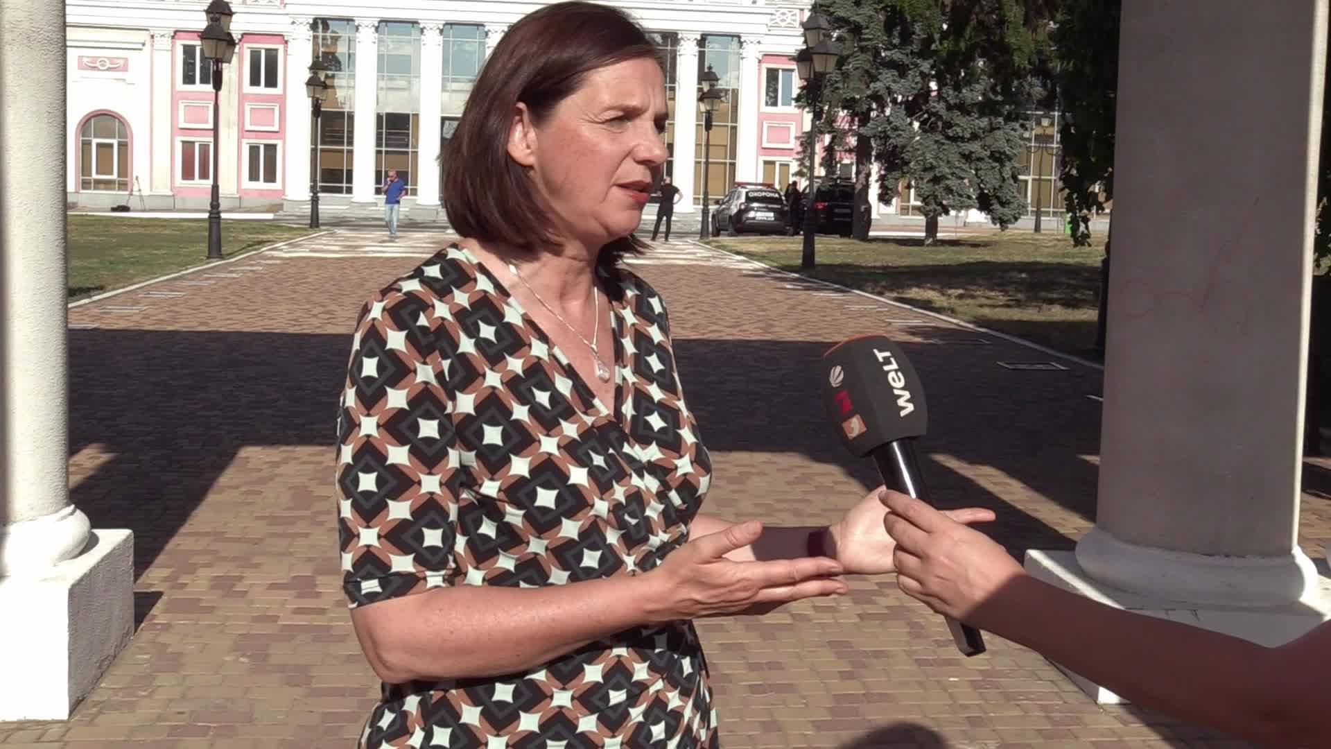 Vice President of the German Bundestag Katrin Goering-Eckardt visits in Odesa, amid Russia's invasion of Ukraine
