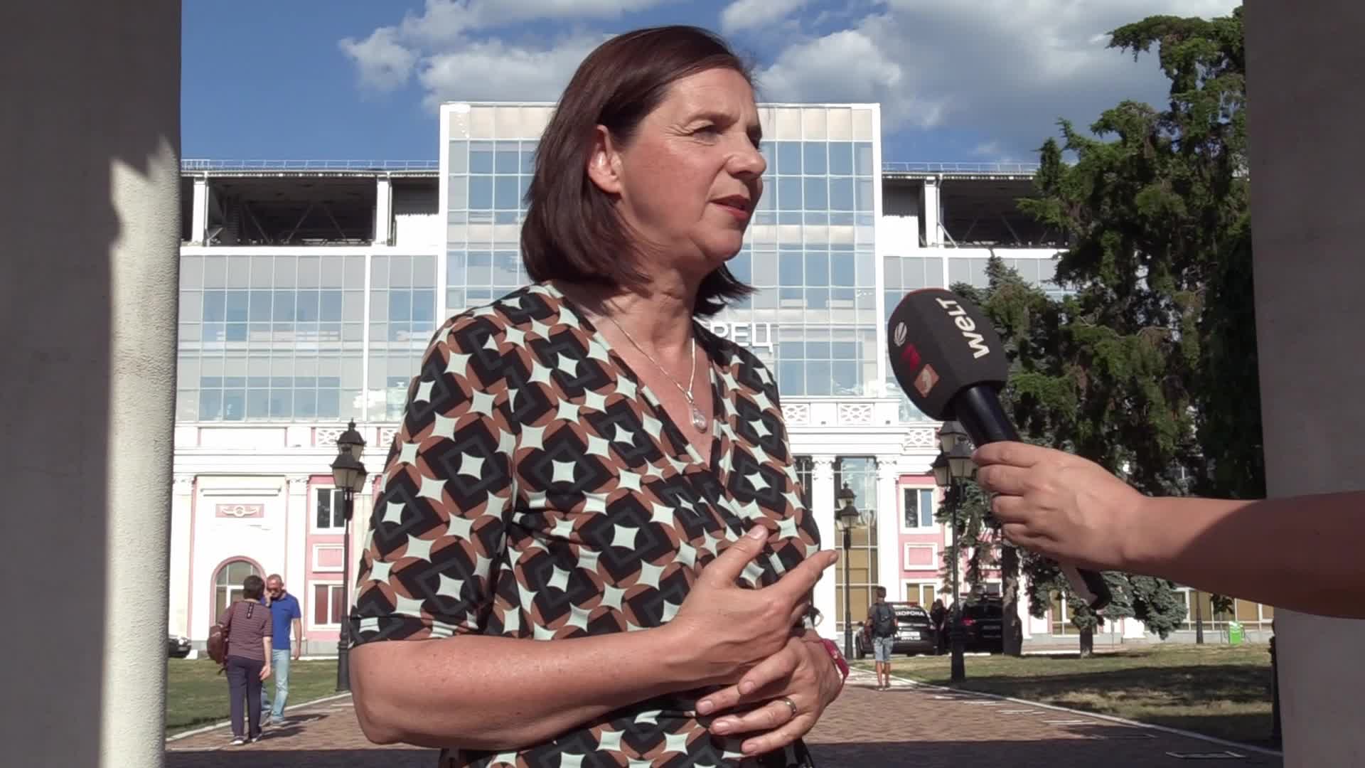 Vice President of the German Bundestag Katrin Goering-Eckardt visits in Odesa, amid Russia's invasion of Ukraine