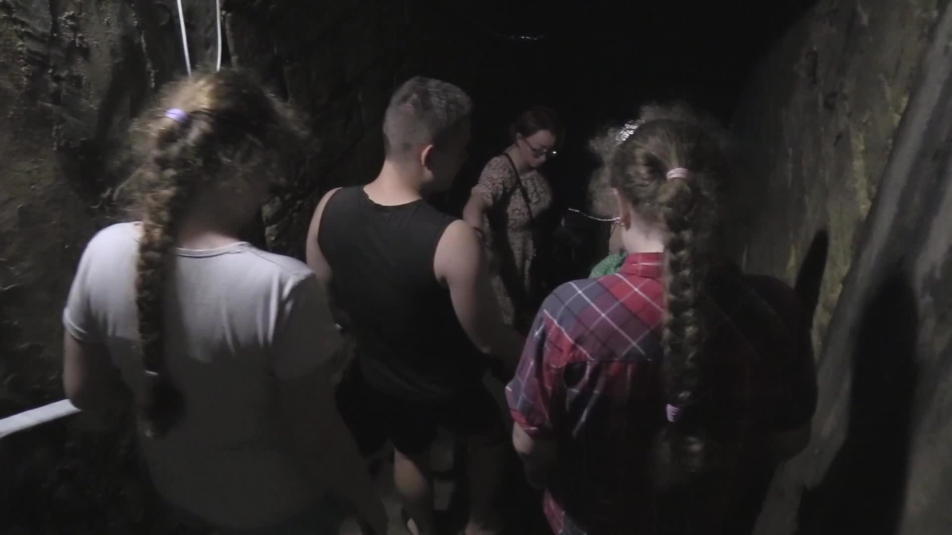 Ukrainians use catacombs as a bomb shelter during air raid alert in Odesa, amid Russia's invasion of Ukraine