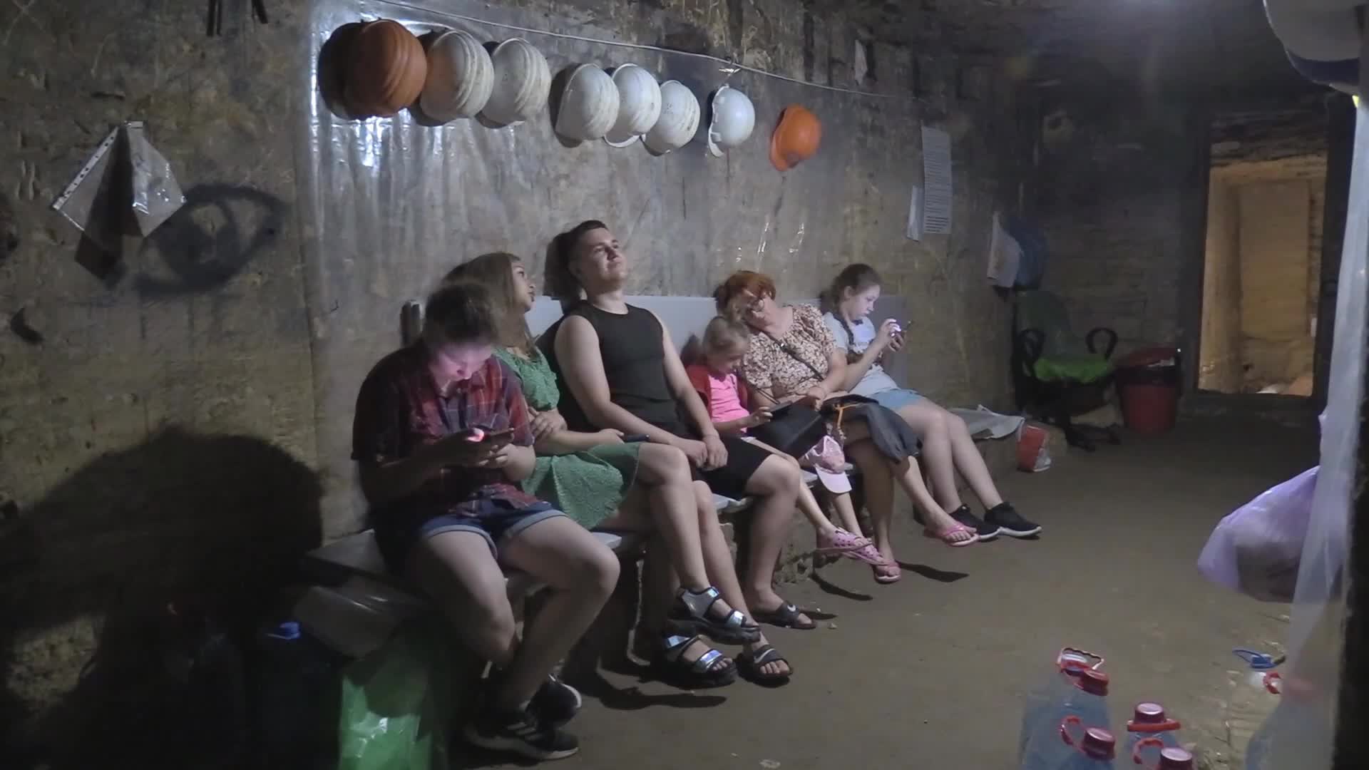 Ukrainians use catacombs as a bomb shelter during air raid alert in Odesa, amid Russia's invasion of Ukraine