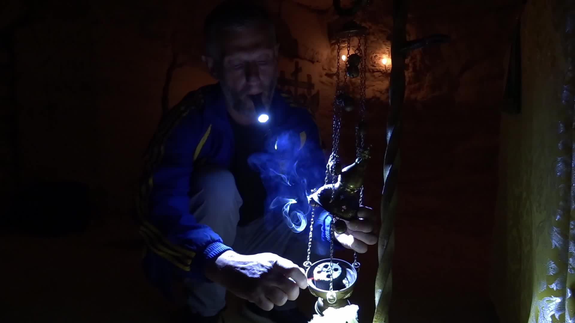 Orthodox priests pray for the victory of Ukraine in the catacombs of Odesa, amid Russia's invasion of Ukraine