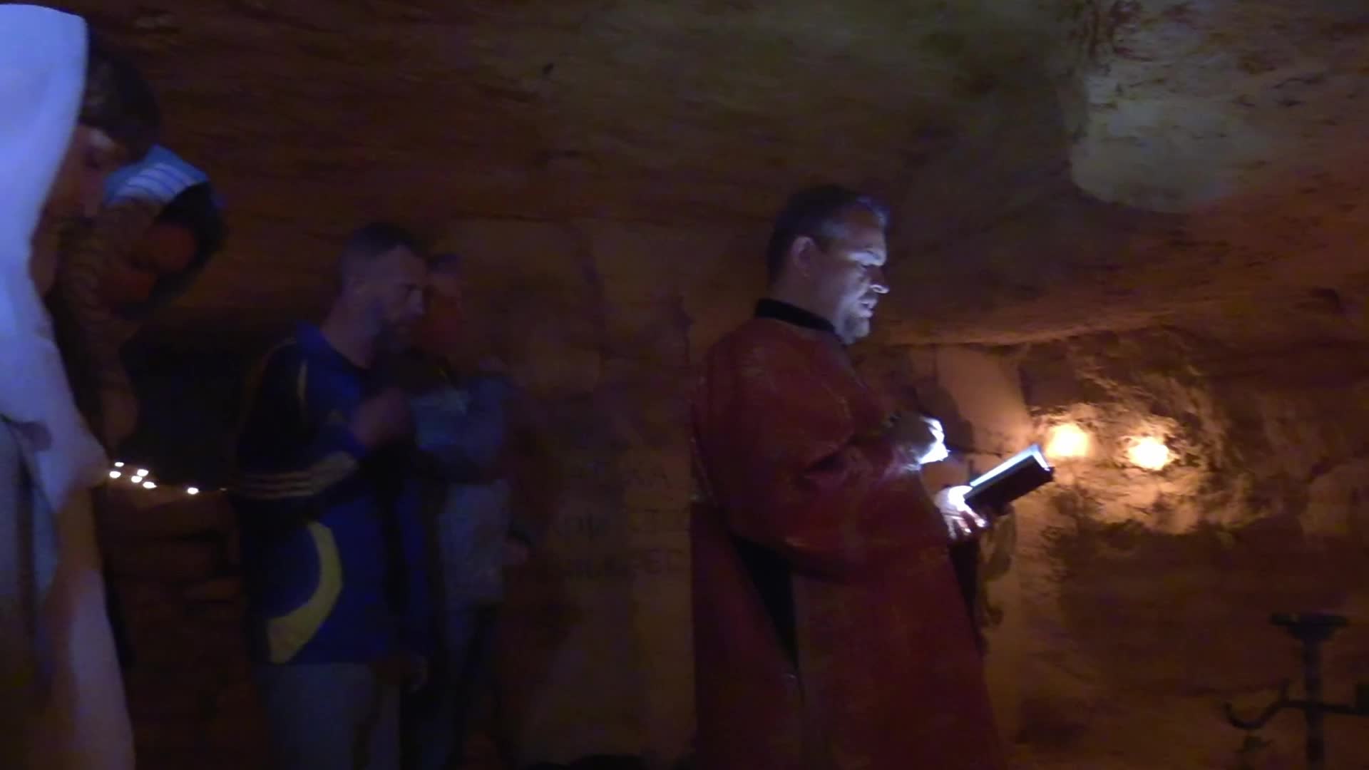 Orthodox priests pray for the victory of Ukraine in the catacombs of Odesa, amid Russia's invasion of Ukraine