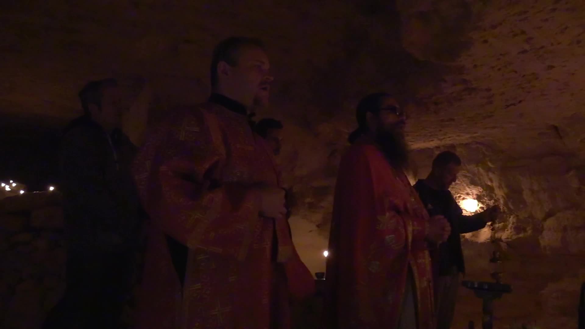 Orthodox priests pray for the victory of Ukraine in the catacombs of Odesa, amid Russia's invasion of Ukraine