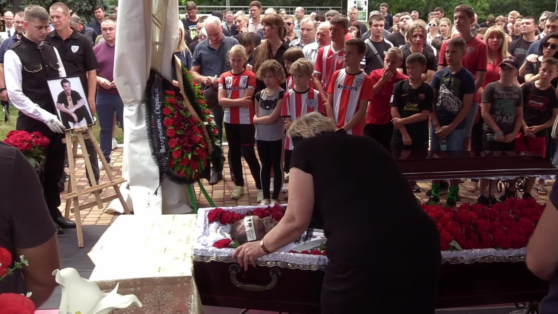 Farewell to the coach and president of the children's soccer club Oleksandr Shyshkov who died during a missile strike, in Odesa
