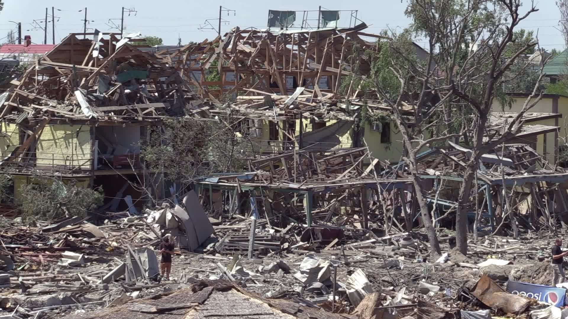 Aftermath of a missile strike in Odesa region, amid Russia's invasion of Ukraine