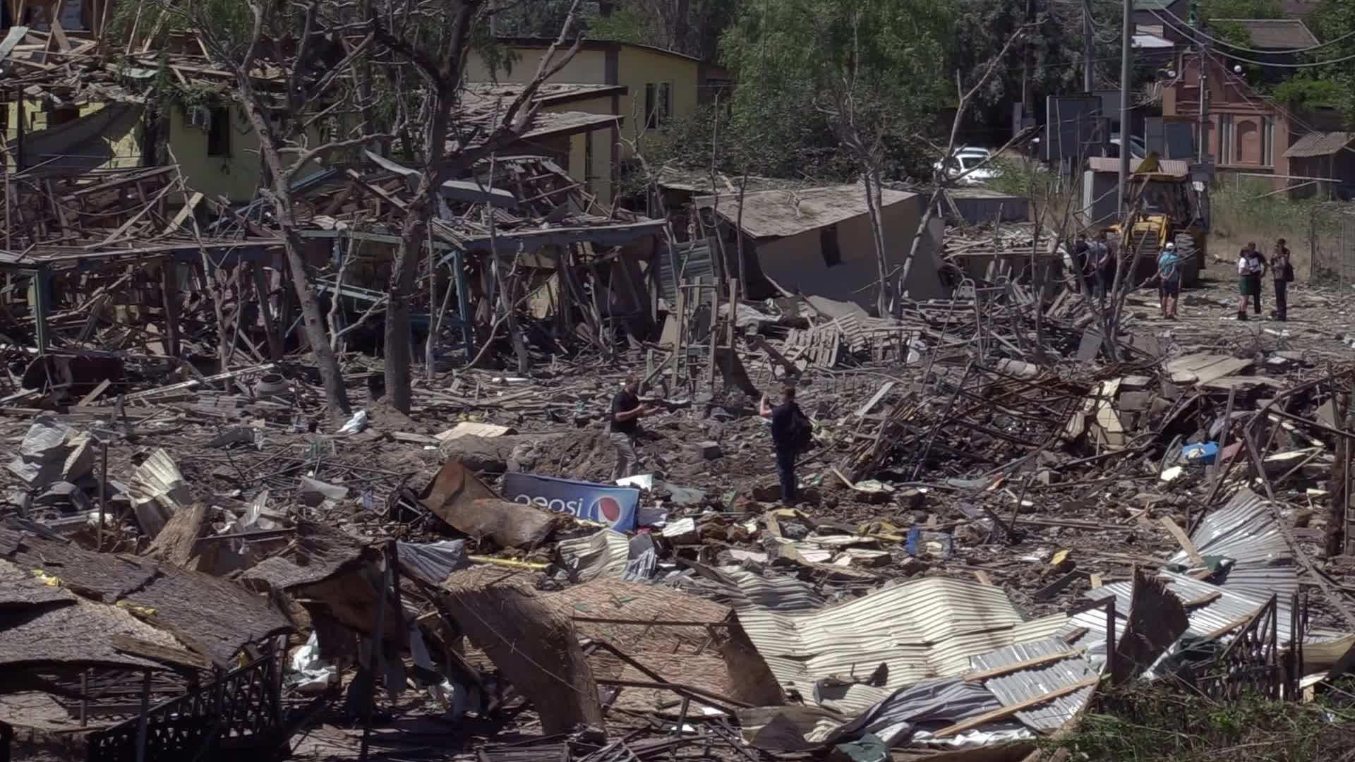 Aftermath of a missile strike in Odesa region, amid Russia's invasion of Ukraine