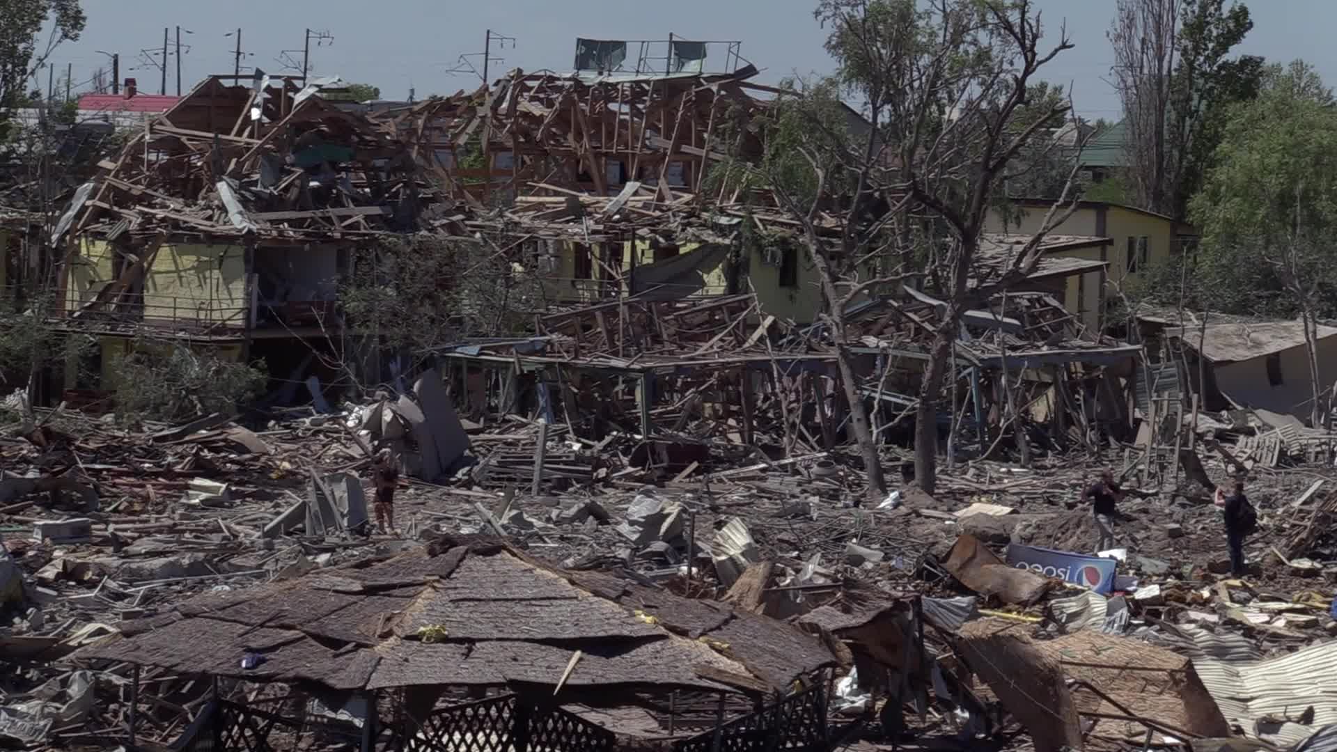 Aftermath of a missile strike in Odesa region, amid Russia's invasion of Ukraine