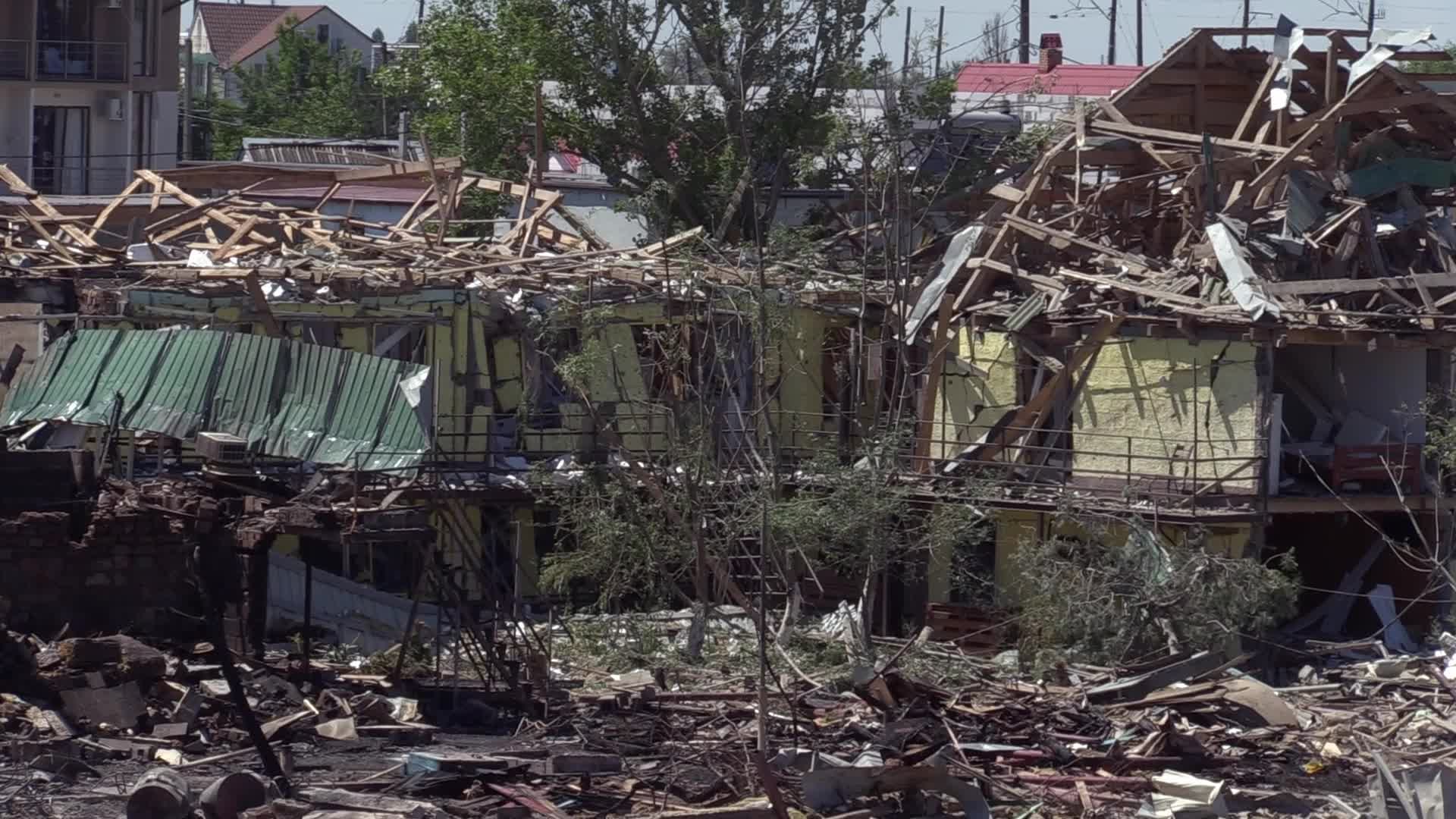 Aftermath of a missile strike in Odesa region, amid Russia's invasion of Ukraine