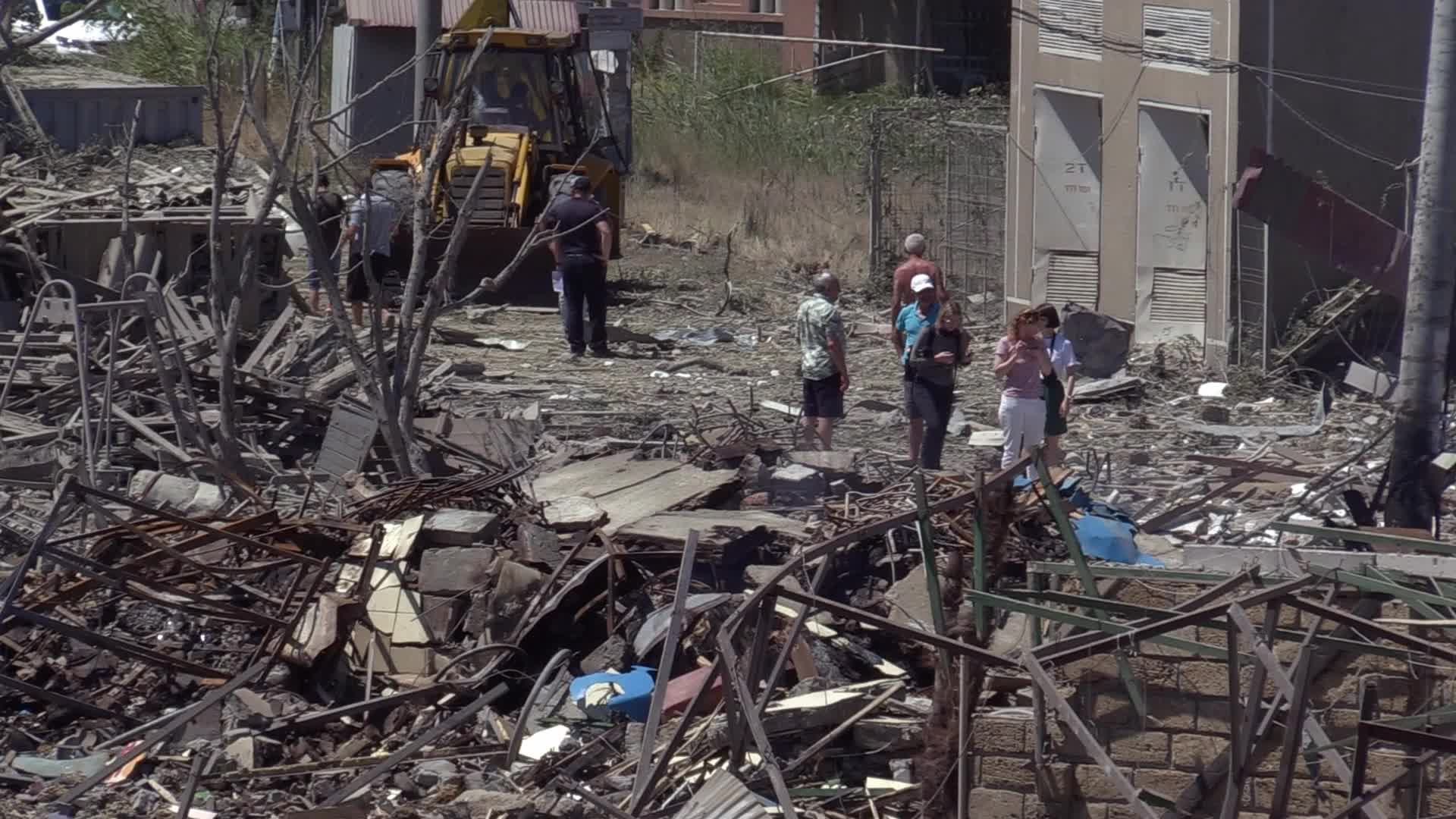 Aftermath of a missile strike in Odesa region, amid Russia's invasion of Ukraine