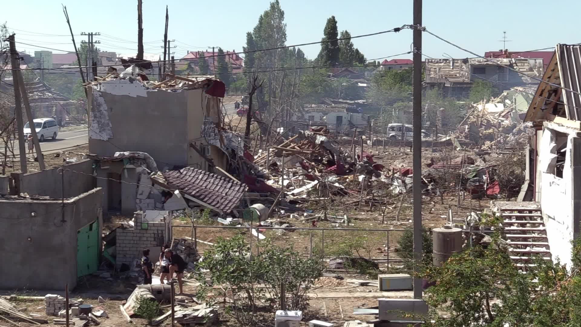 Aftermath of a missile strike in Odesa region, amid Russia's invasion of Ukraine