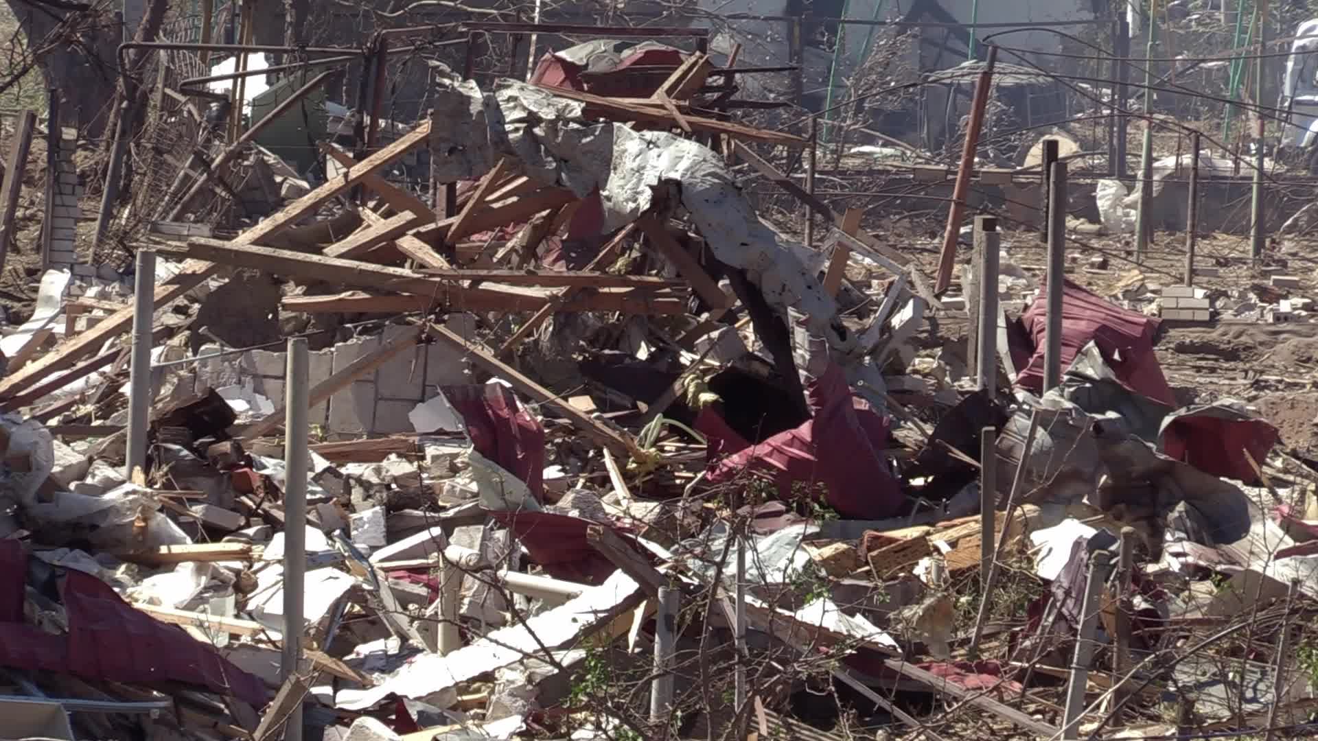 Aftermath of a missile strike in Odesa region, amid Russia's invasion of Ukraine