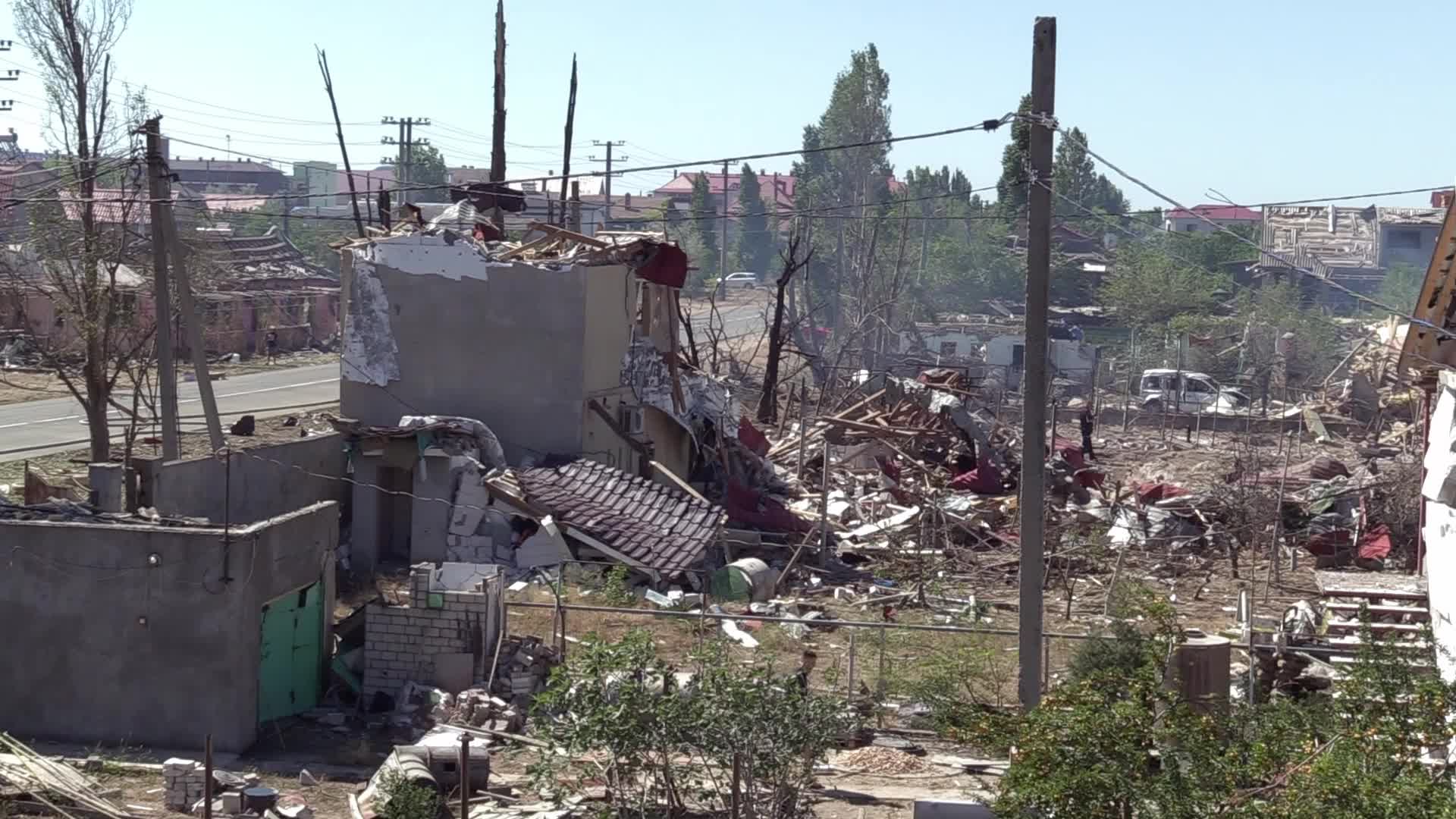 Aftermath of a missile strike in Odesa region, amid Russia's invasion of Ukraine