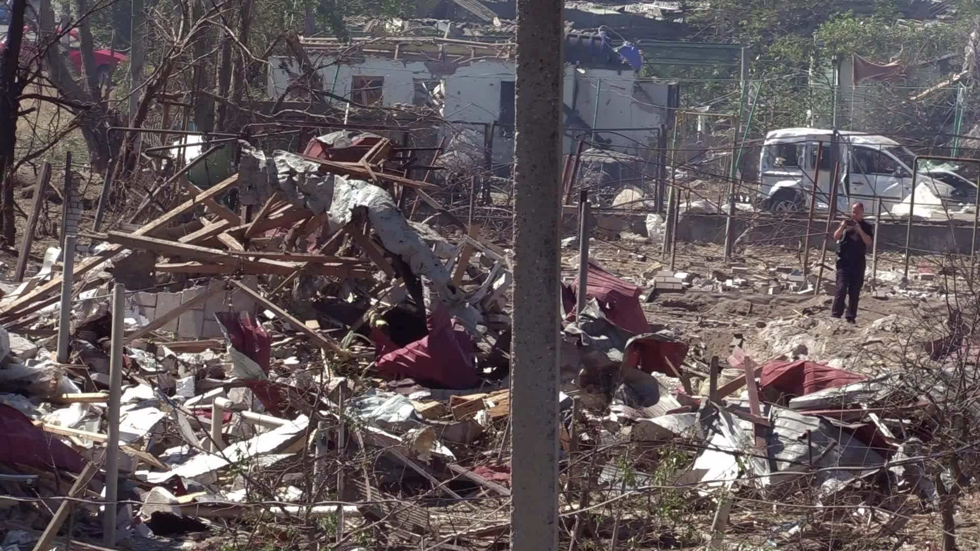 Aftermath of a missile strike in Odesa region, amid Russia's invasion of Ukraine