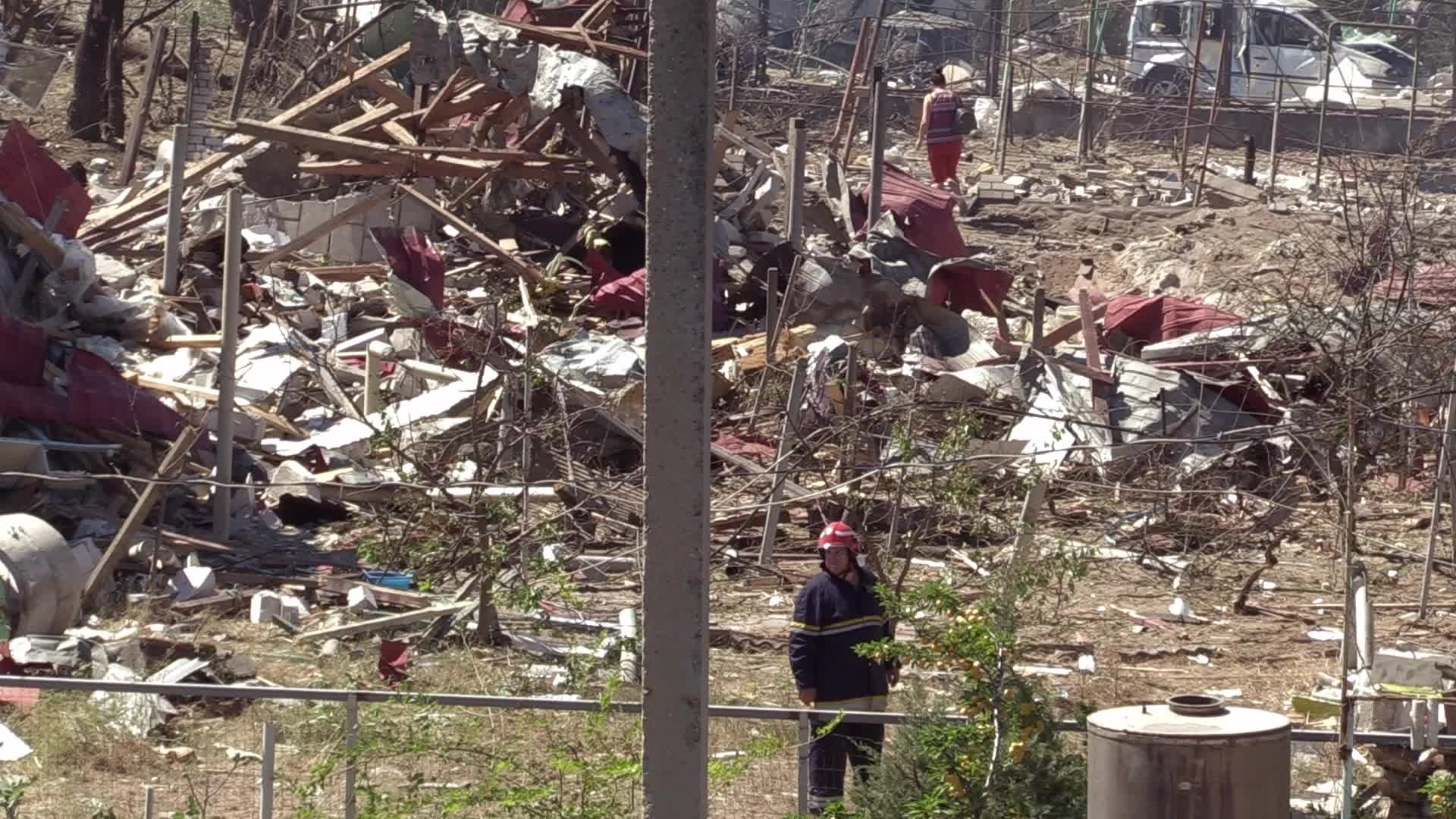 Aftermath of a missile strike in Odesa region, amid Russia's invasion of Ukraine