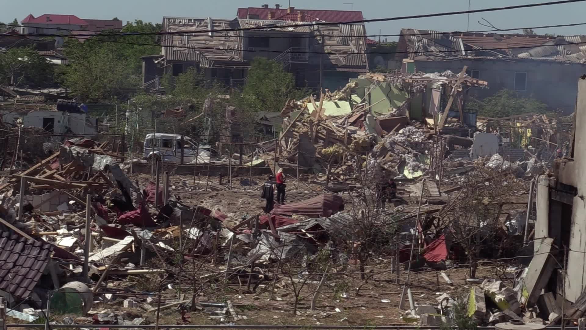 Aftermath of a missile strike in Odesa region, amid Russia's invasion of Ukraine