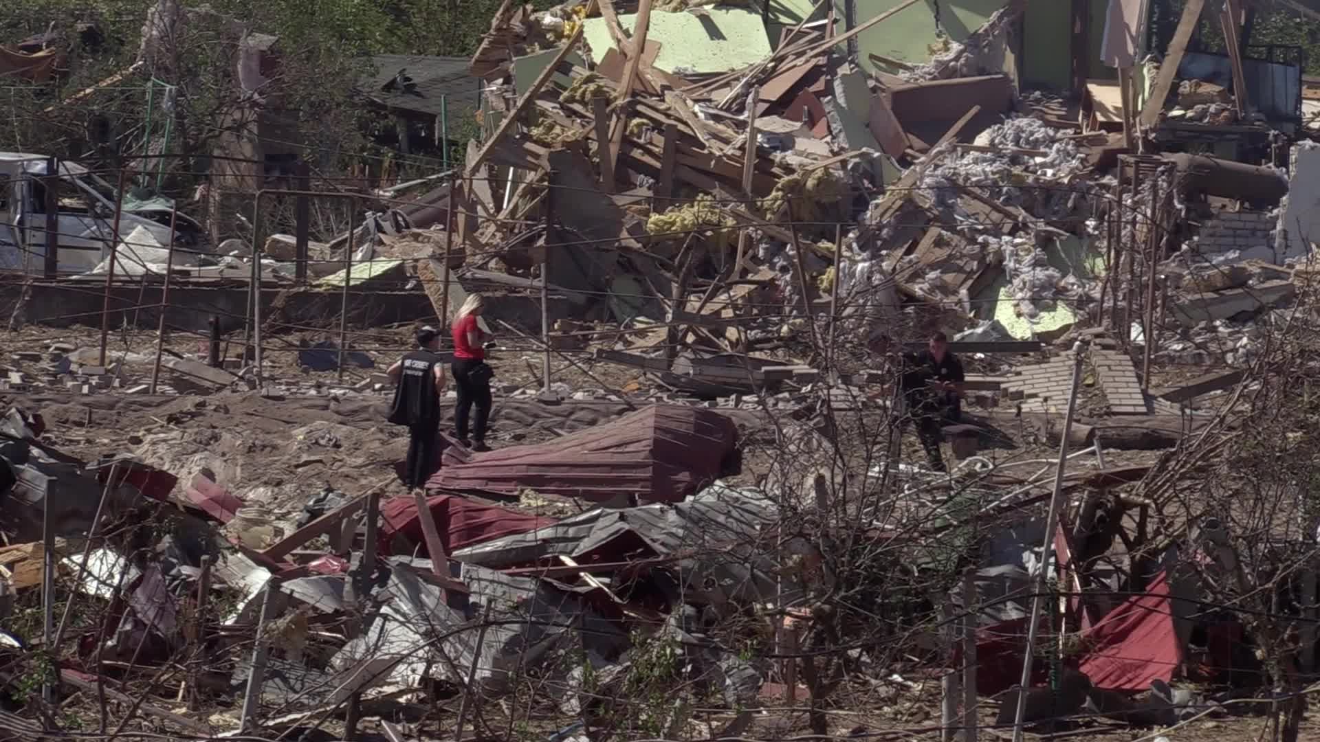 Aftermath of a missile strike in Odesa region, amid Russia's invasion of Ukraine