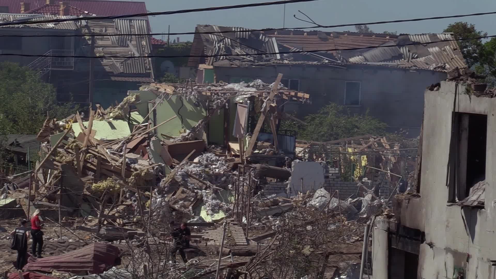 Aftermath of a missile strike in Odesa region, amid Russia's invasion of Ukraine