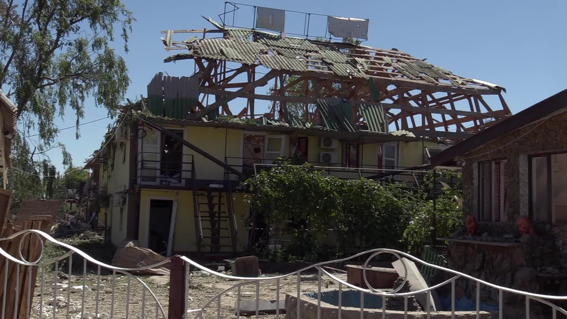 Aftermath of a missile strike in Odesa region, amid Russia's invasion of Ukraine
