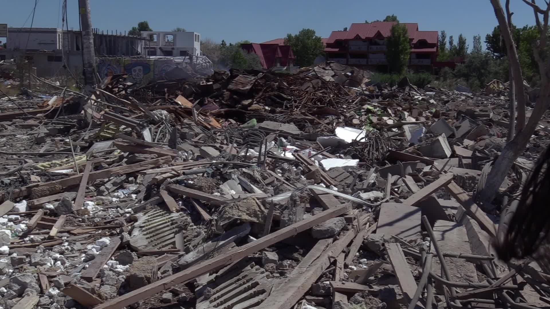 Aftermath of a missile strike in Odesa region, amid Russia's invasion of Ukraine