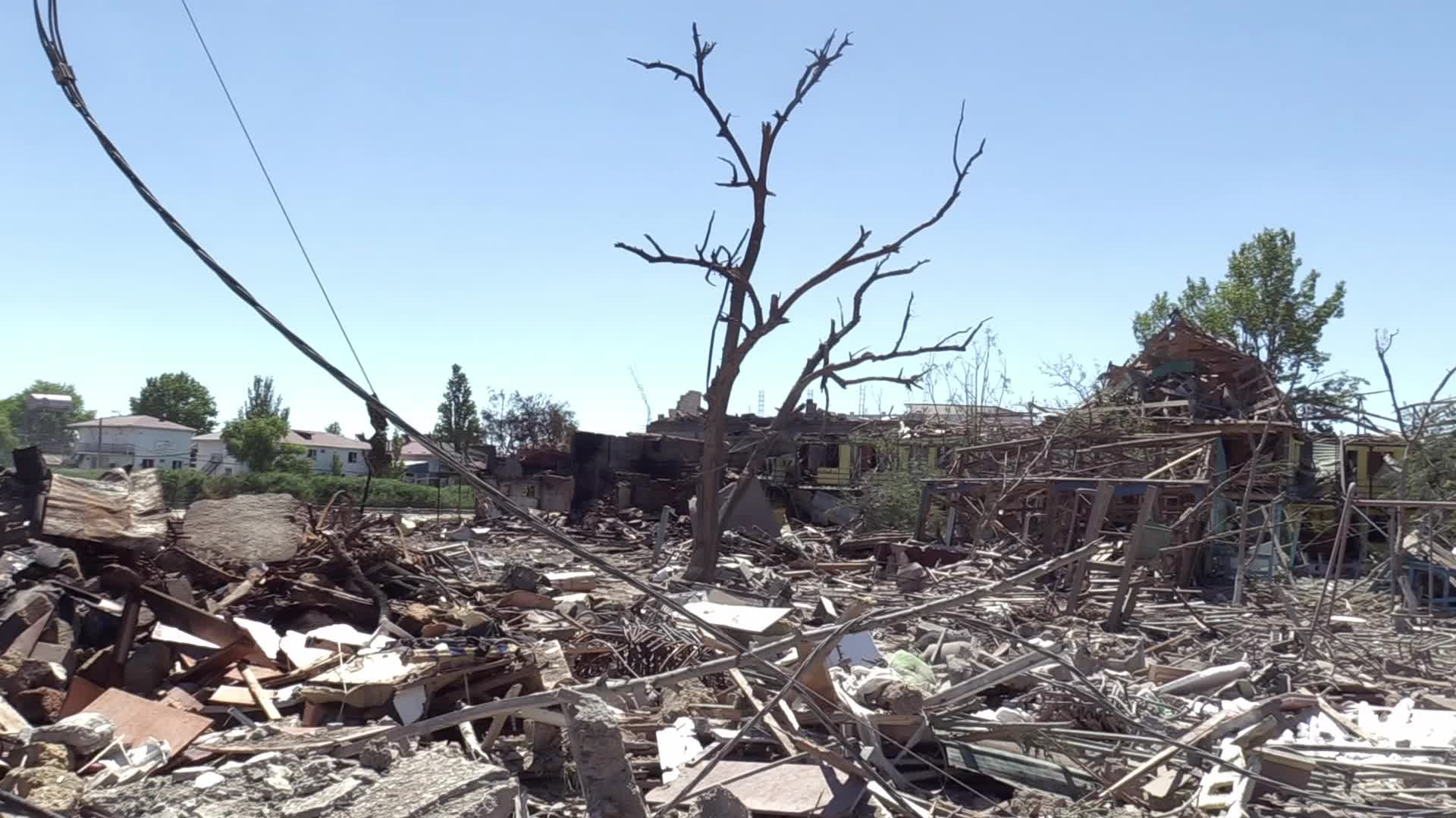 Aftermath of a missile strike in Odesa region, amid Russia's invasion of Ukraine