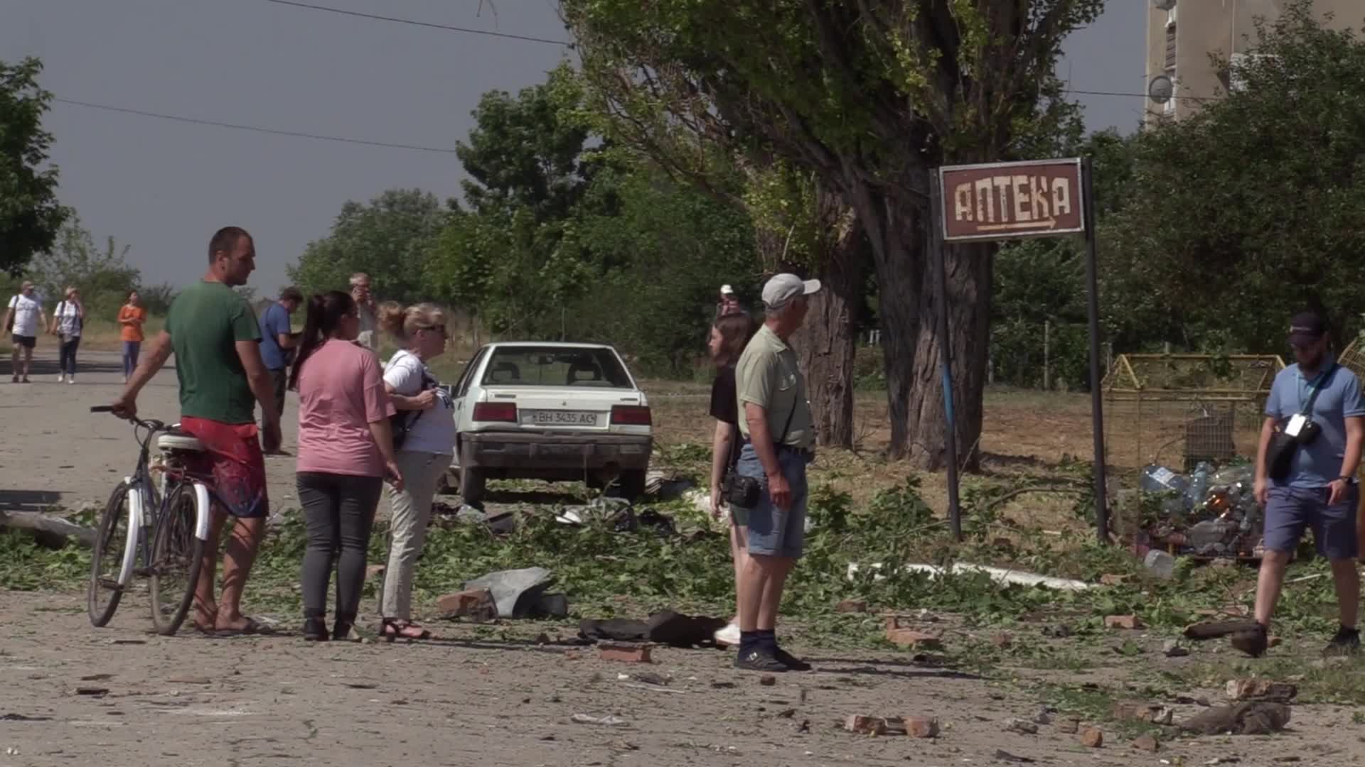 Aftermath of a missile strike in Odesa region, amid Russia's invasion of Ukraine