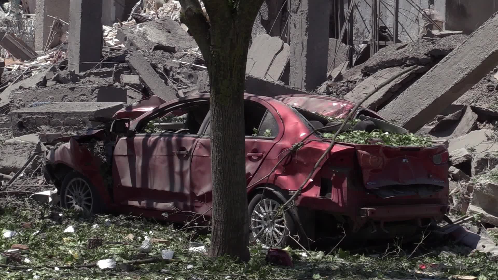 Aftermath of a missile strike in Odesa region, amid Russia's invasion of Ukraine