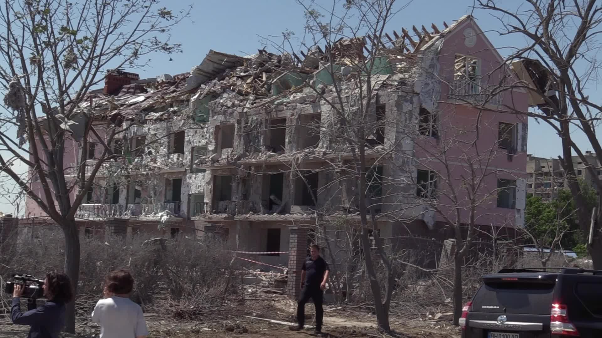 Aftermath of a missile strike in Odesa region, amid Russia's invasion of Ukraine