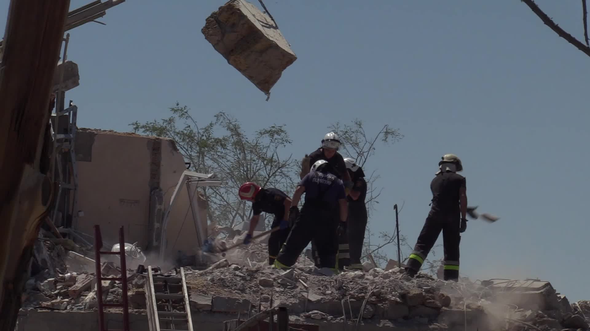 Aftermath of a missile strike in Odesa region, amid Russia's invasion of Ukraine
