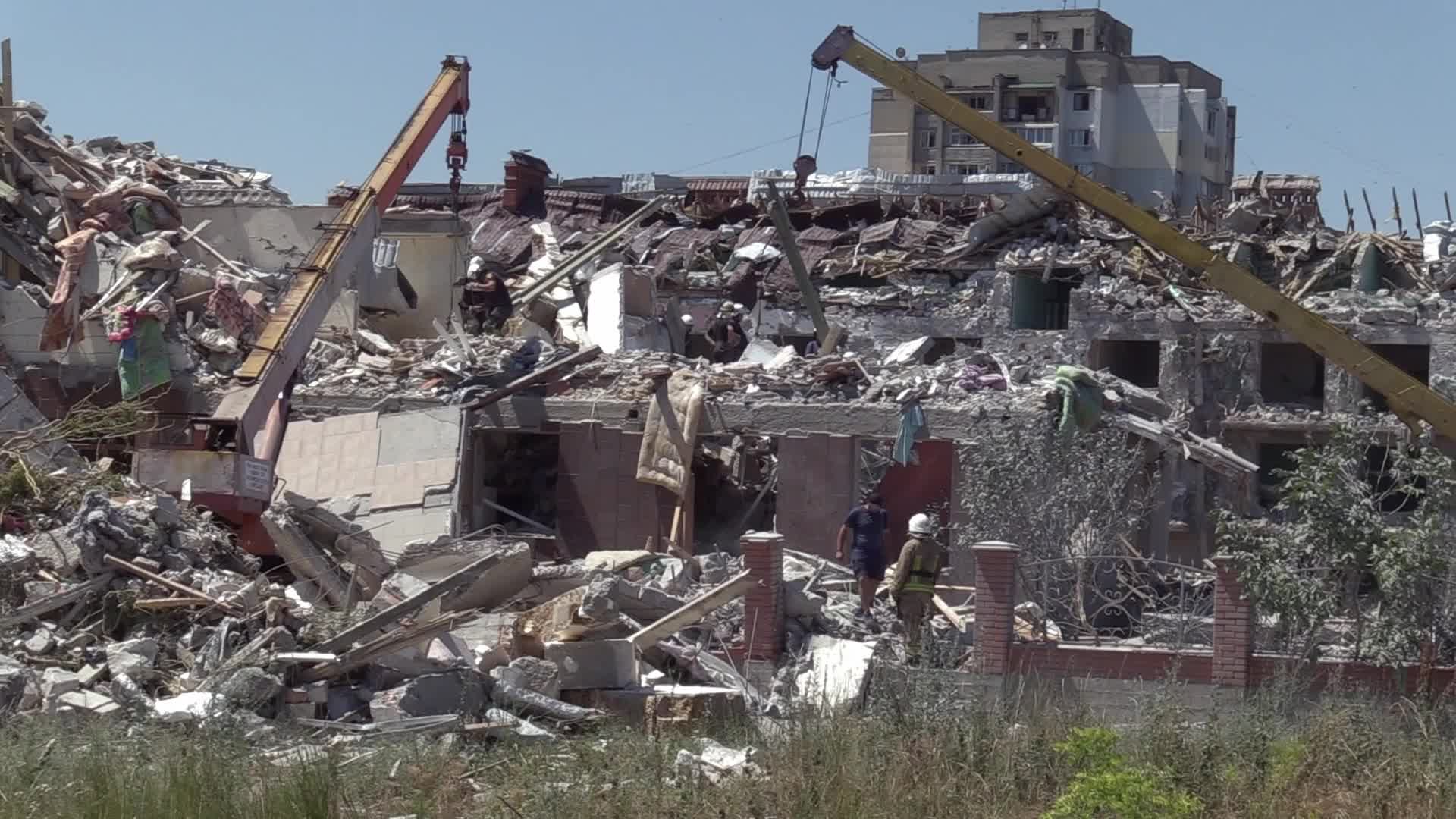 Aftermath of a missile strike in Odesa region, amid Russia's invasion of Ukraine
