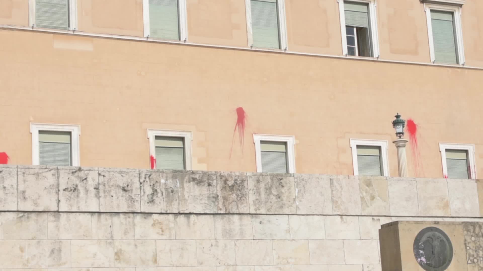Vandalism of the Hellenic Parliament in Athens, Greece