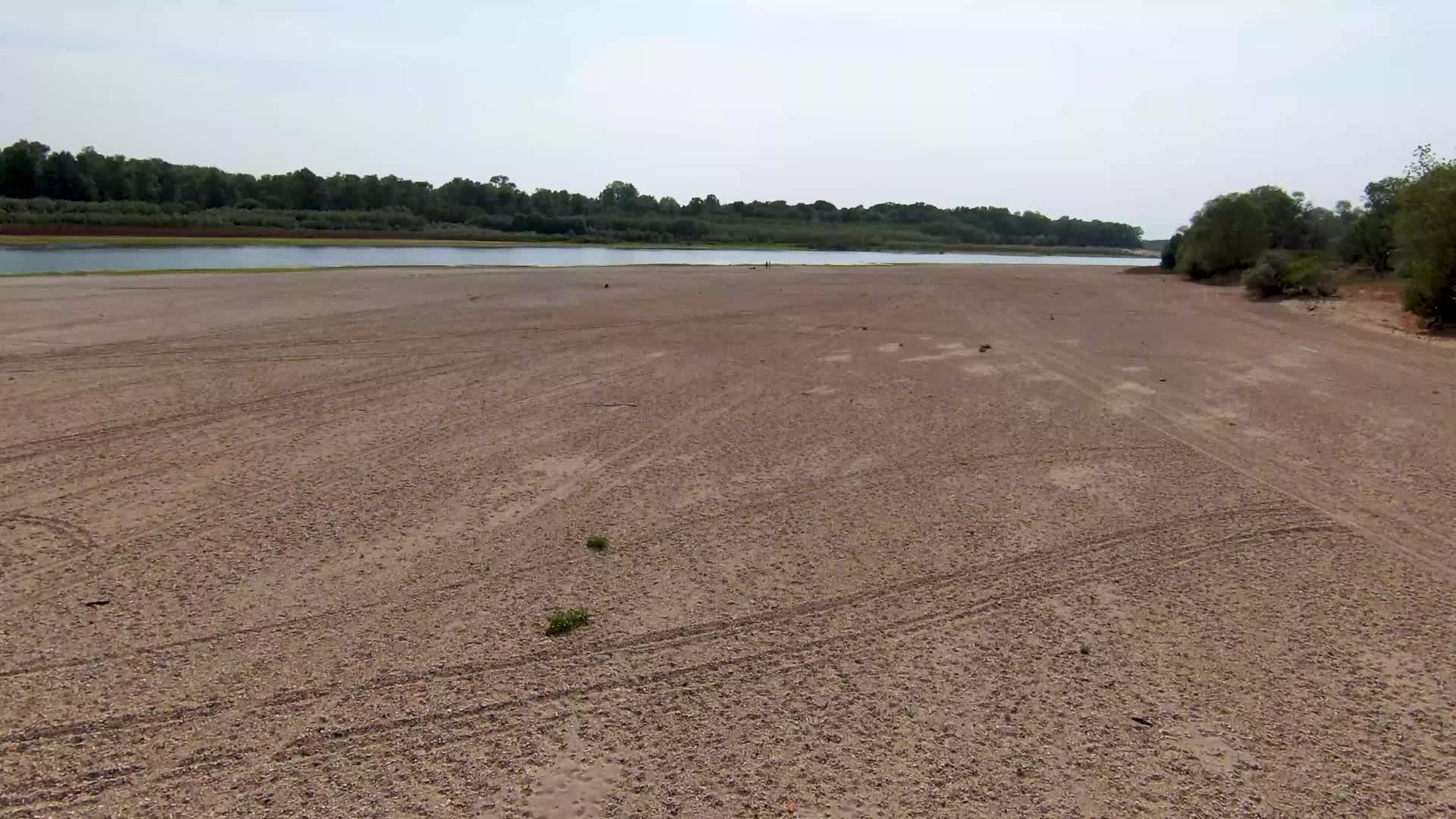 Drone View Of The River Po Drained By The Worst Drought In 70 Years
