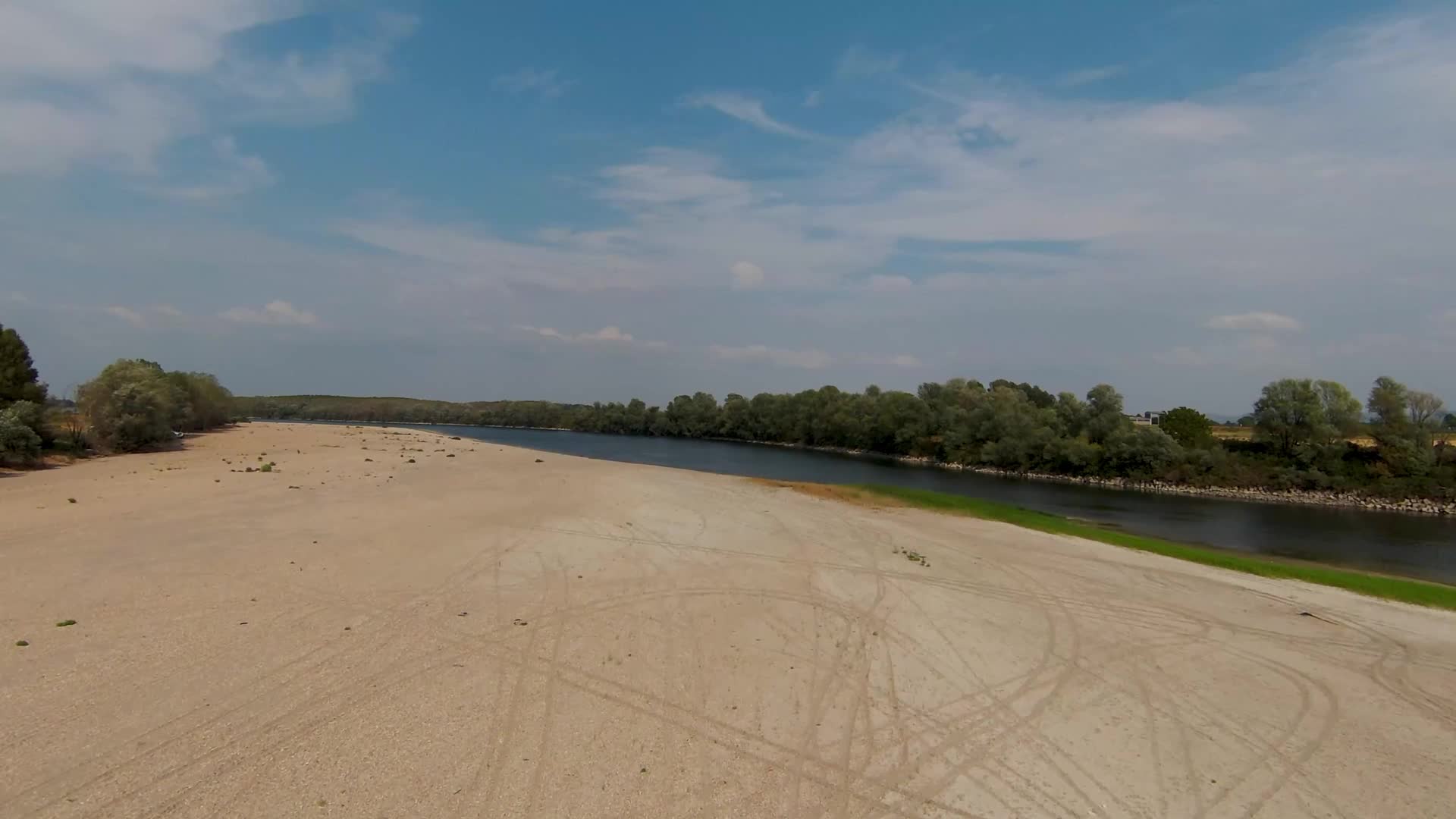 Drone View Of The River Po Drained By The Worst Drought In 70 Years