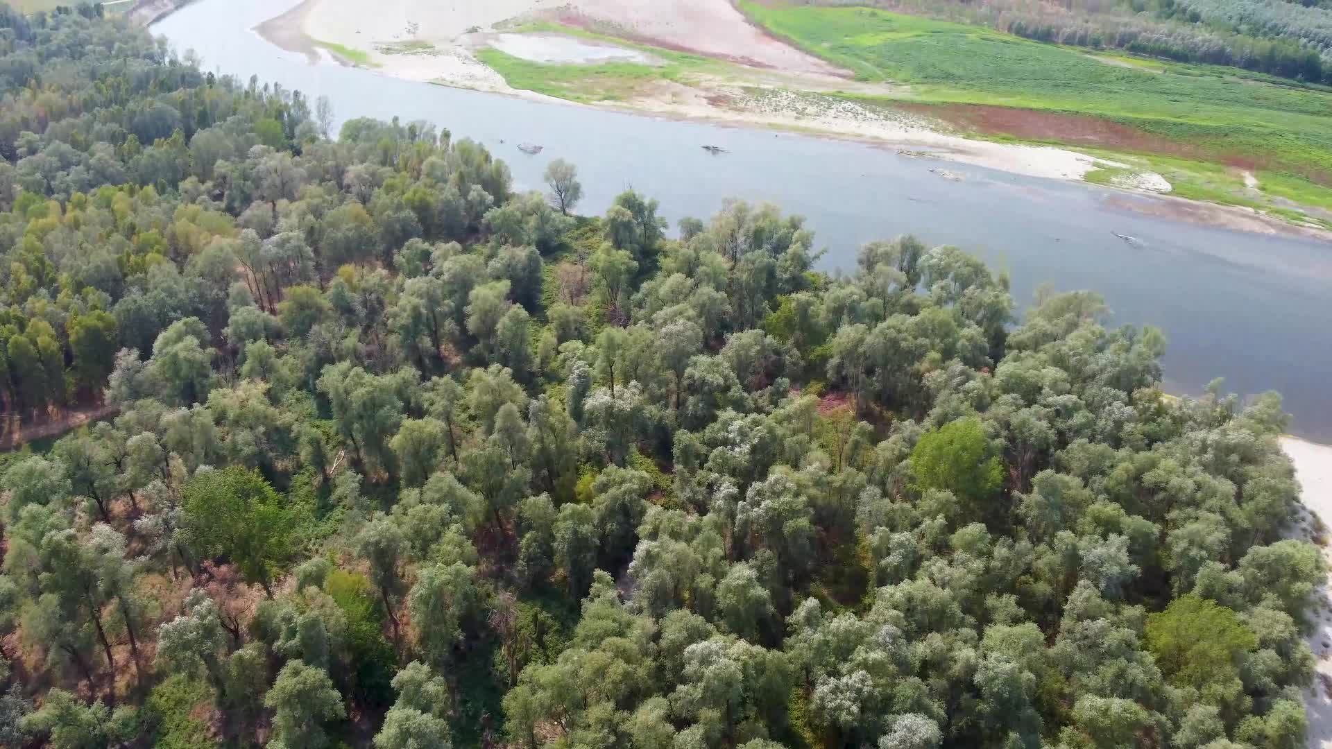 Drone View Of The River Po Drained By The Worst Drought In 70 Years