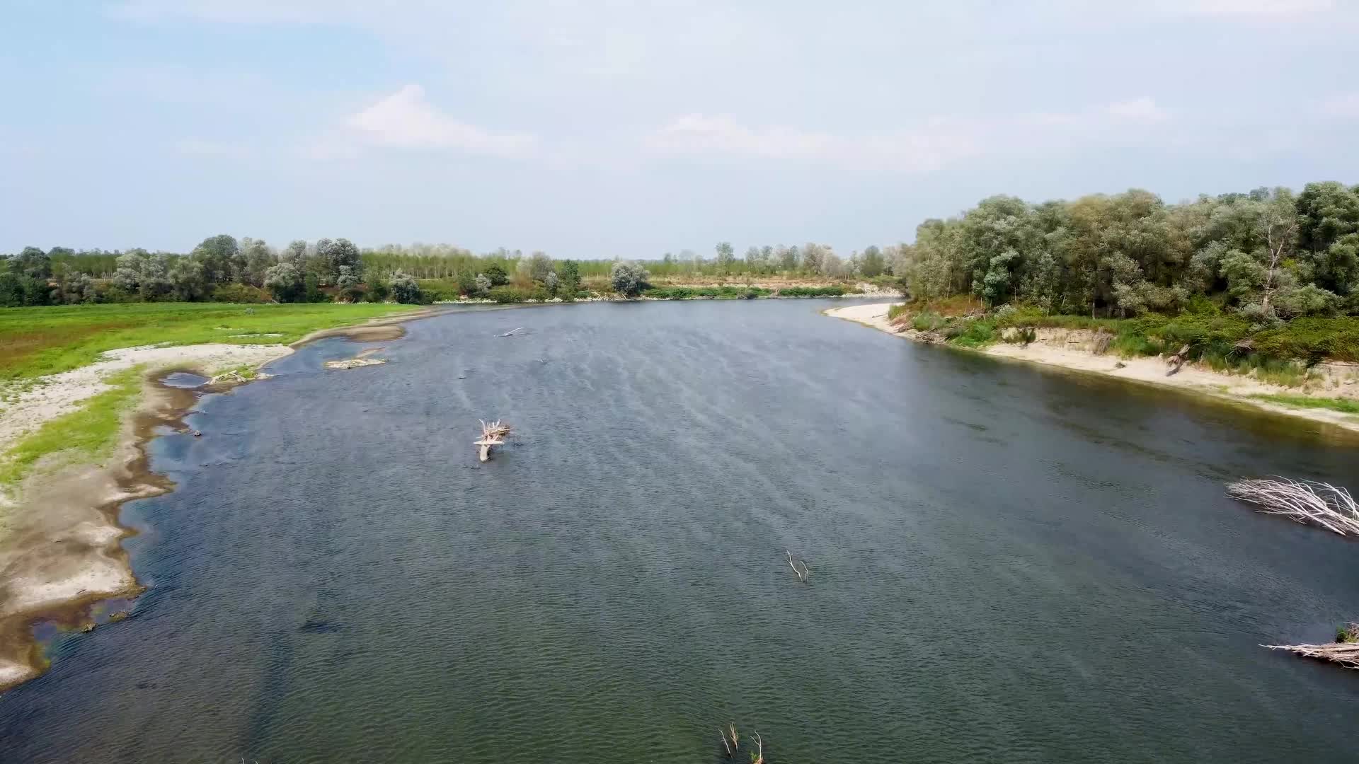 Drone View Of The River Po Drained By The Worst Drought In 70 Years