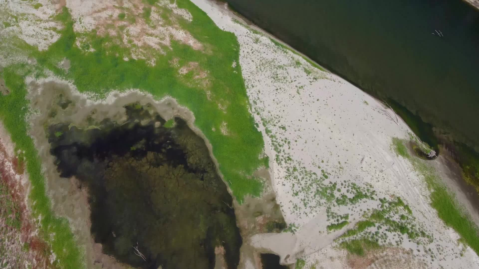 Drone View Of The River Po Drained By The Worst Drought In 70 Years