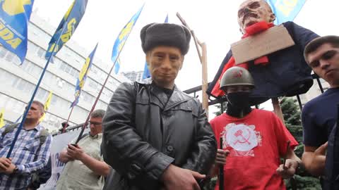 Protesters Rally Against The Abolition Of The Decommunization Law In Ukraine