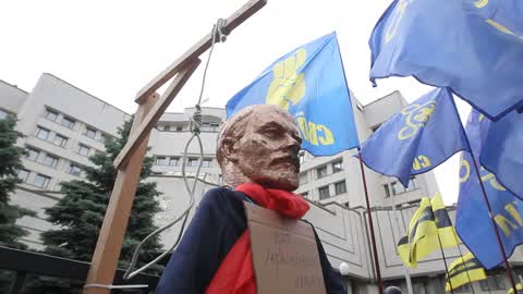 Protesters Rally Against The Abolition Of The Decommunization Law In Ukraine