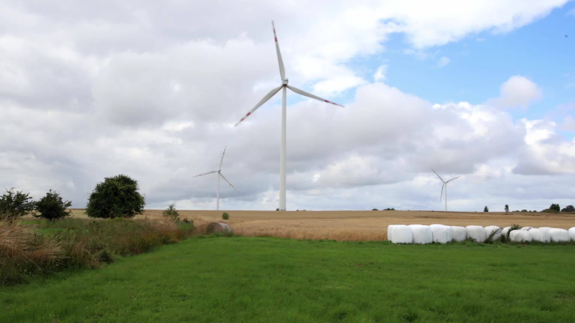 Windmills seen near Puck in Poland