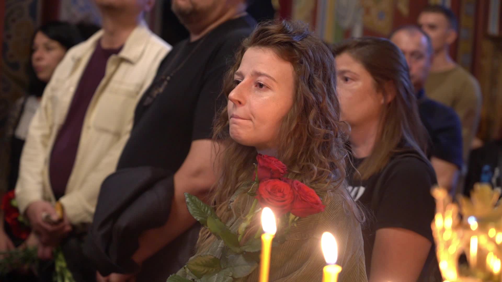 Panehydp during the farewell ceremony for the soldier and poet Hleb Babich