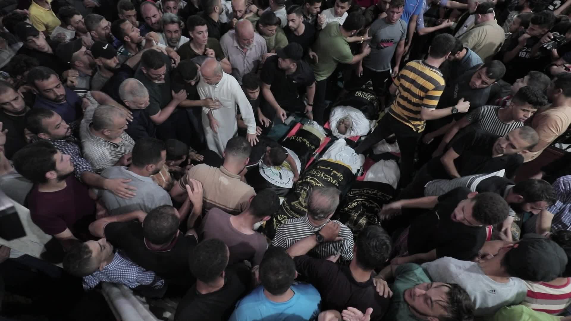 Palestinians attend funeral of Islamic Jihad commander Tayseer al-Jabari, killed in an Israeli air strike