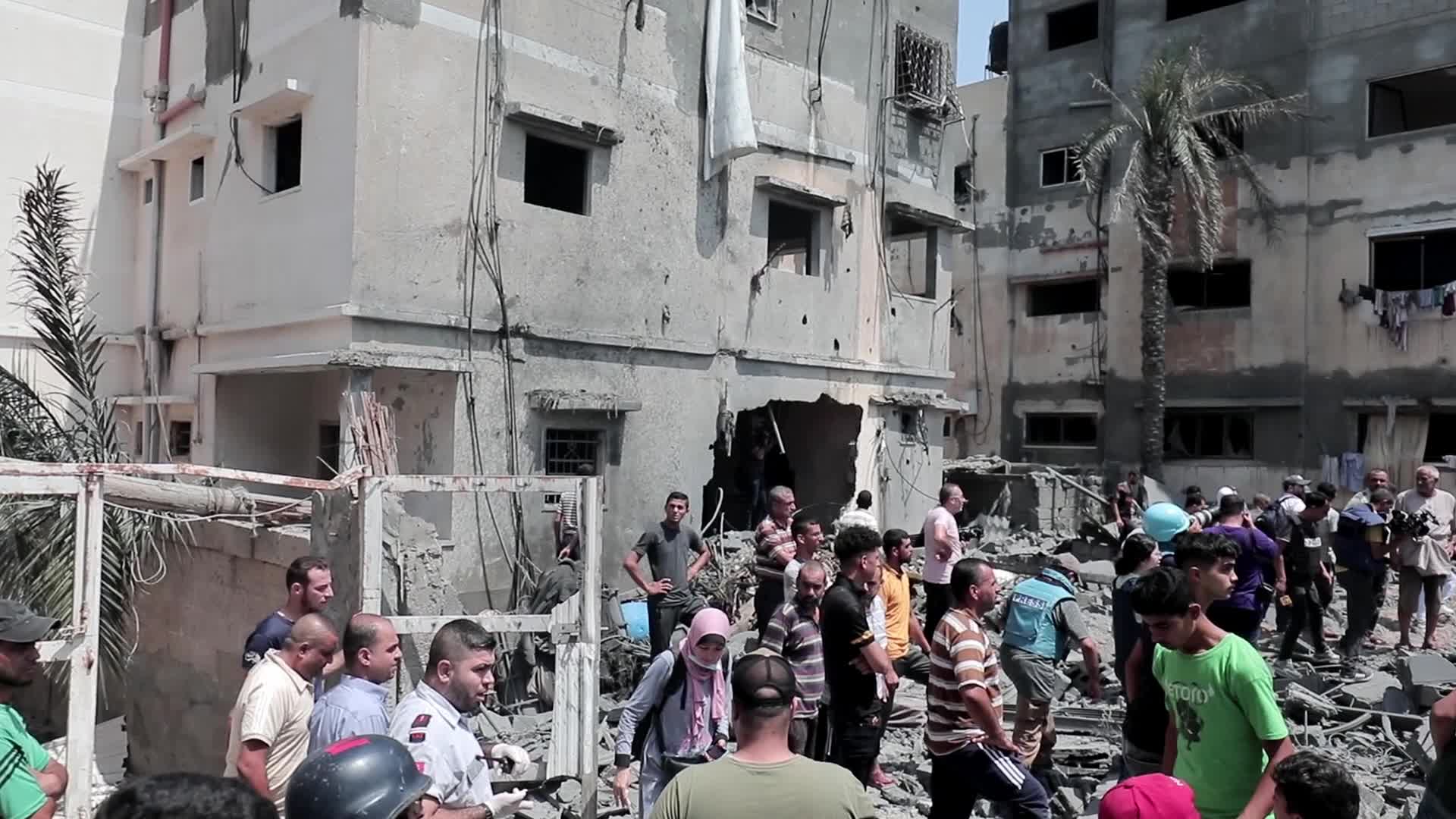 Aftermath of Israeli air strike in Gaza, Palestine