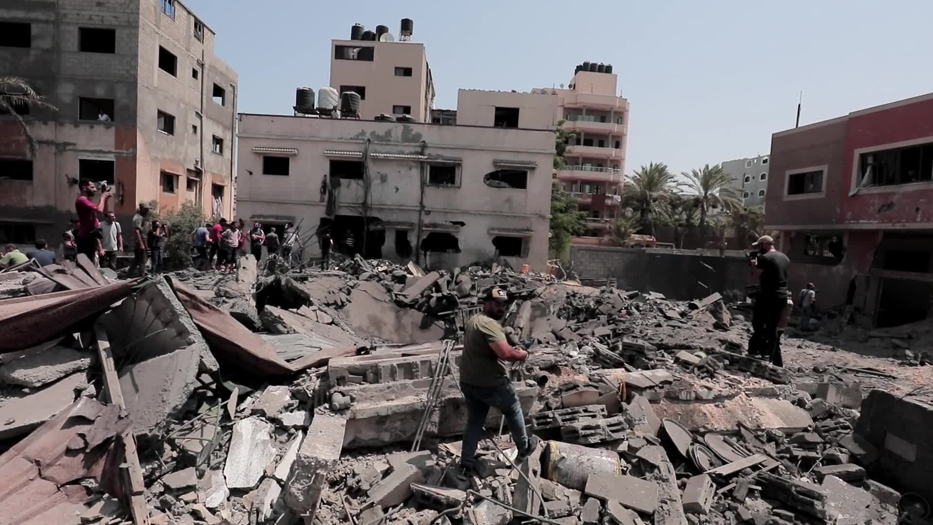 Aftermath of Israeli air strike in Gaza, Palestine