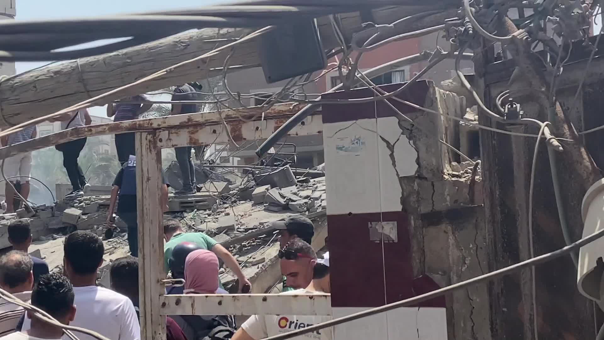 Aftermath of Israeli air strike in Gaza, Palestine