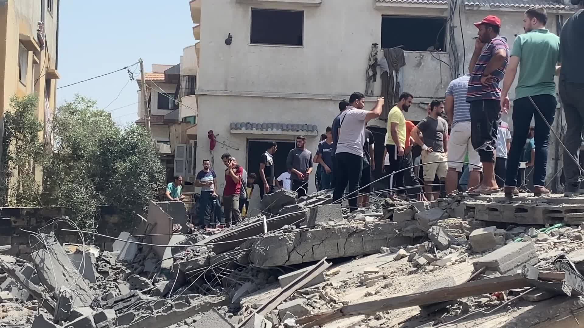 Aftermath of Israeli air strike in Gaza, Palestine