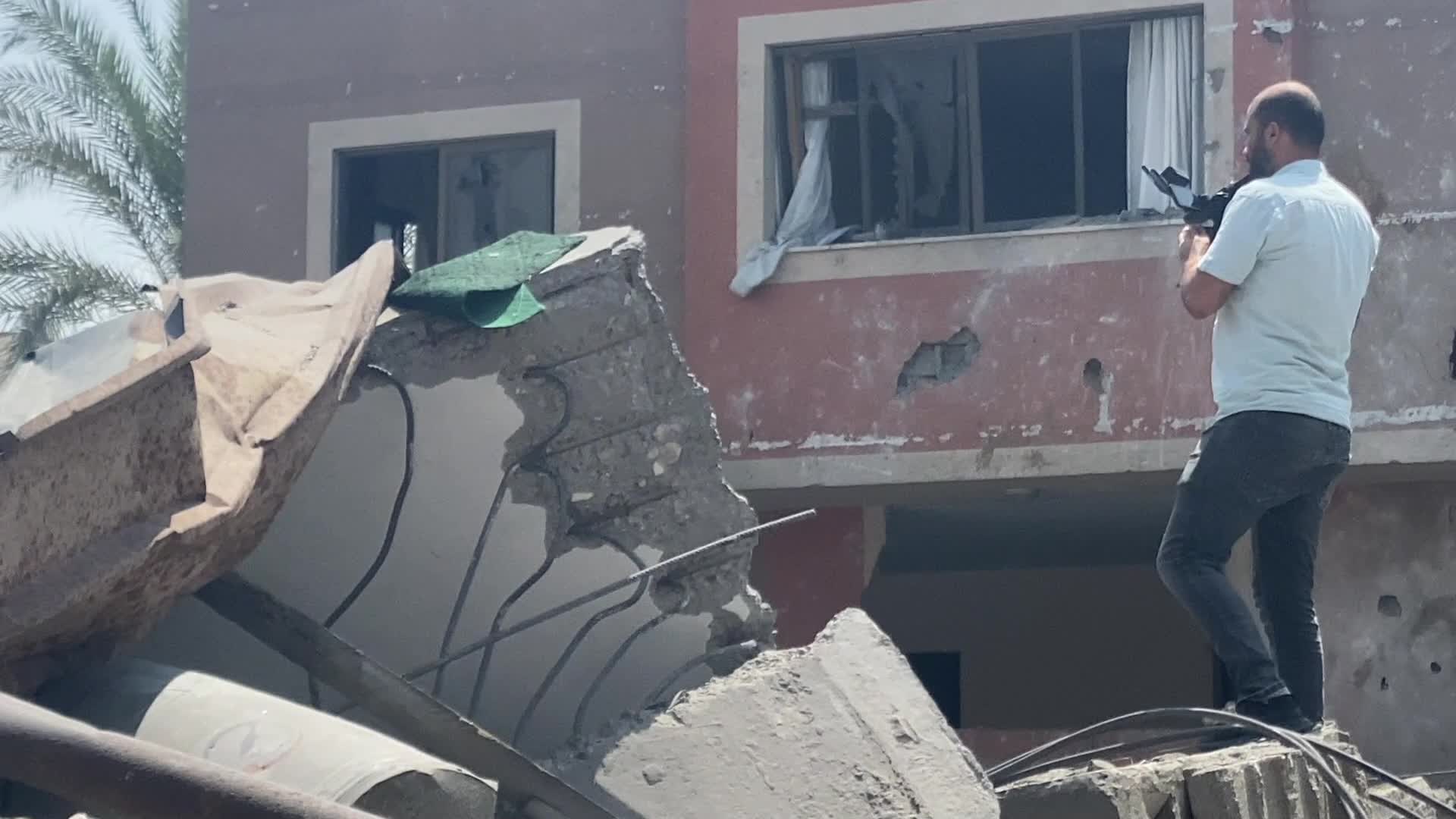 Aftermath of Israeli air strike in Gaza, Palestine