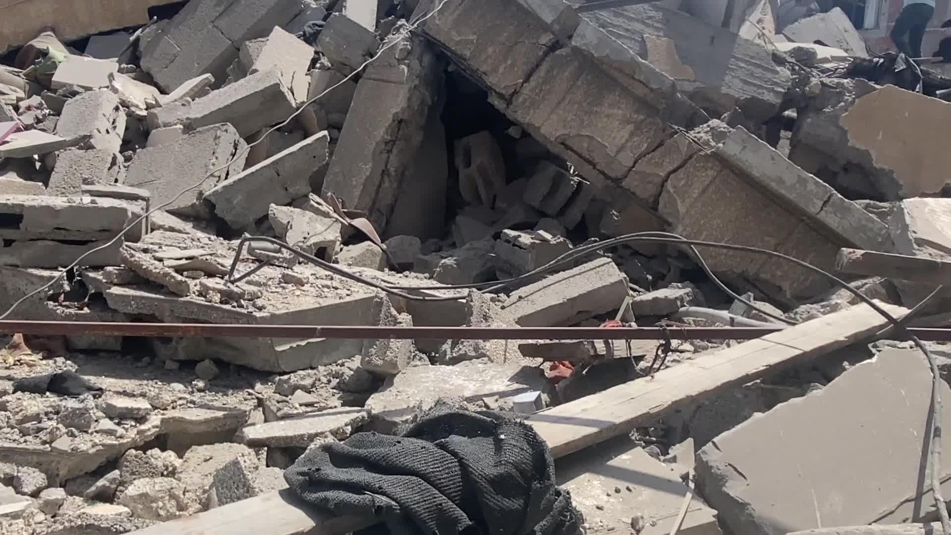 Aftermath of Israeli air strike in Gaza, Palestine