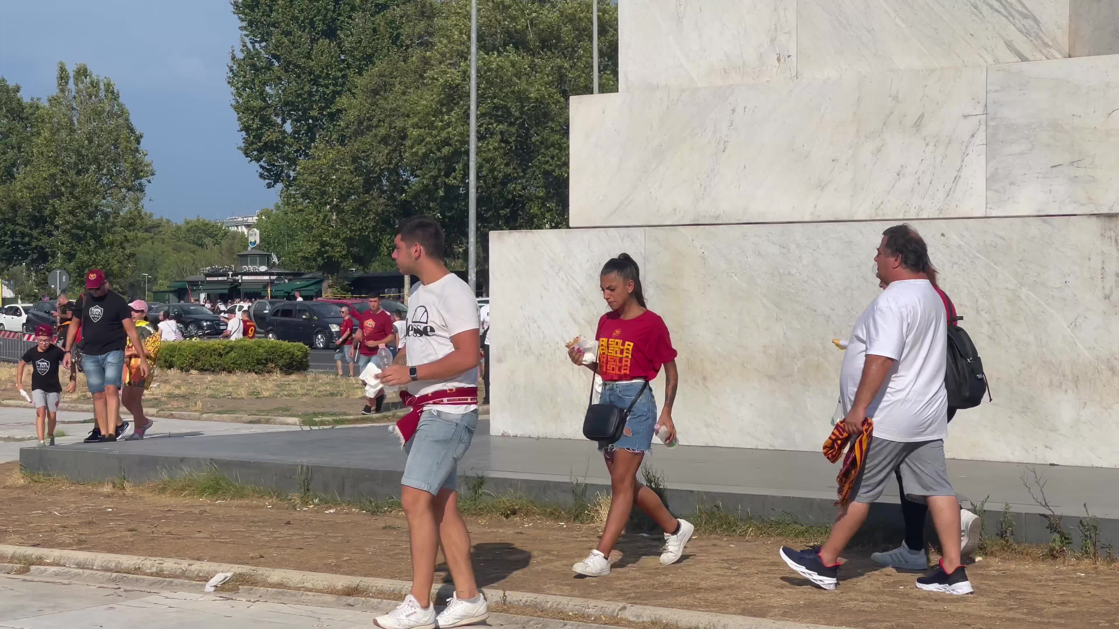 AS Roma supporters outside the Olimpic Stadium before the Friendly Match with the Shakhtar Donetsk