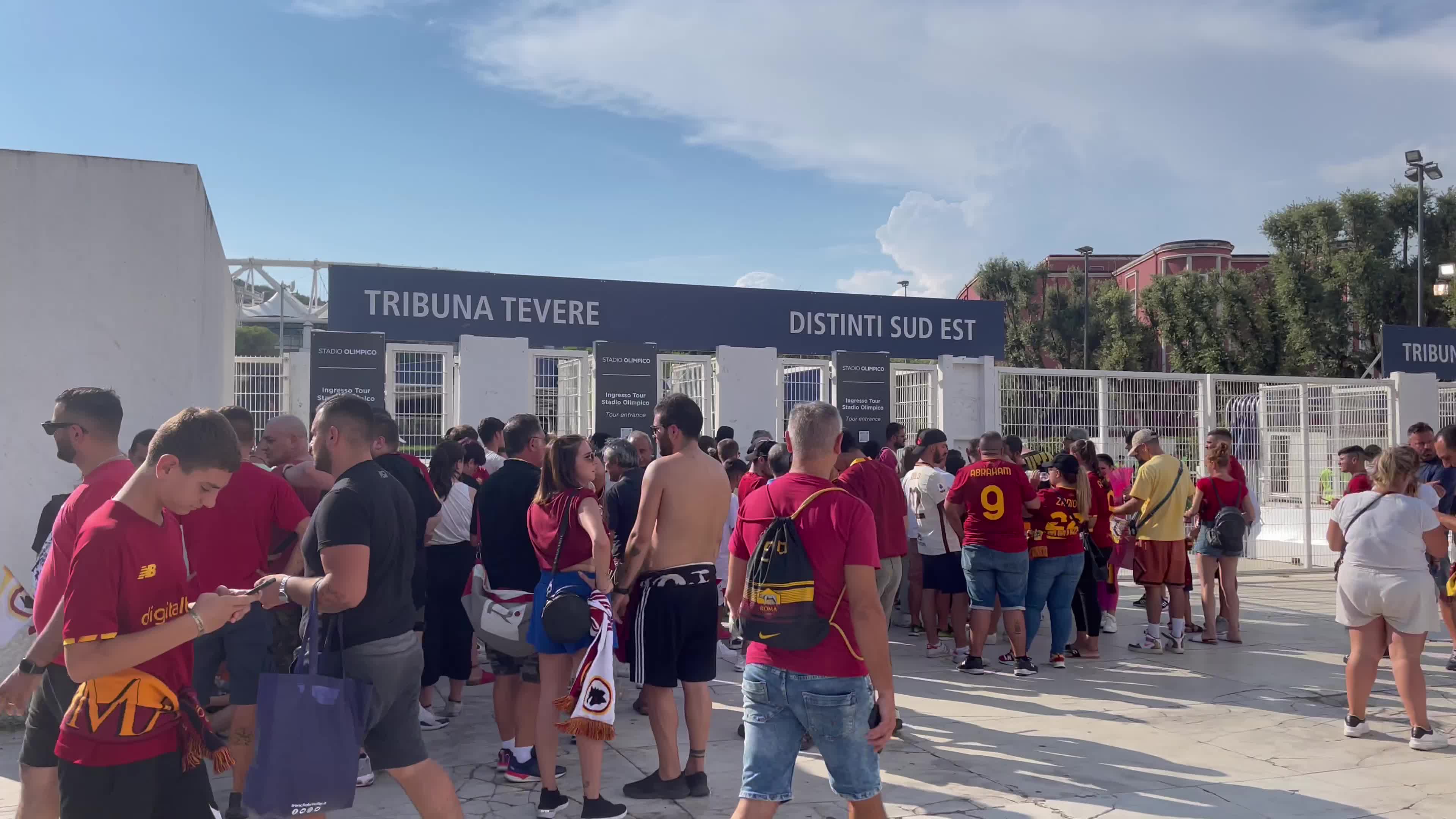 AS Roma supporters outside the Olimpic Stadium before the Friendly Match with the Shakhtar Donetsk